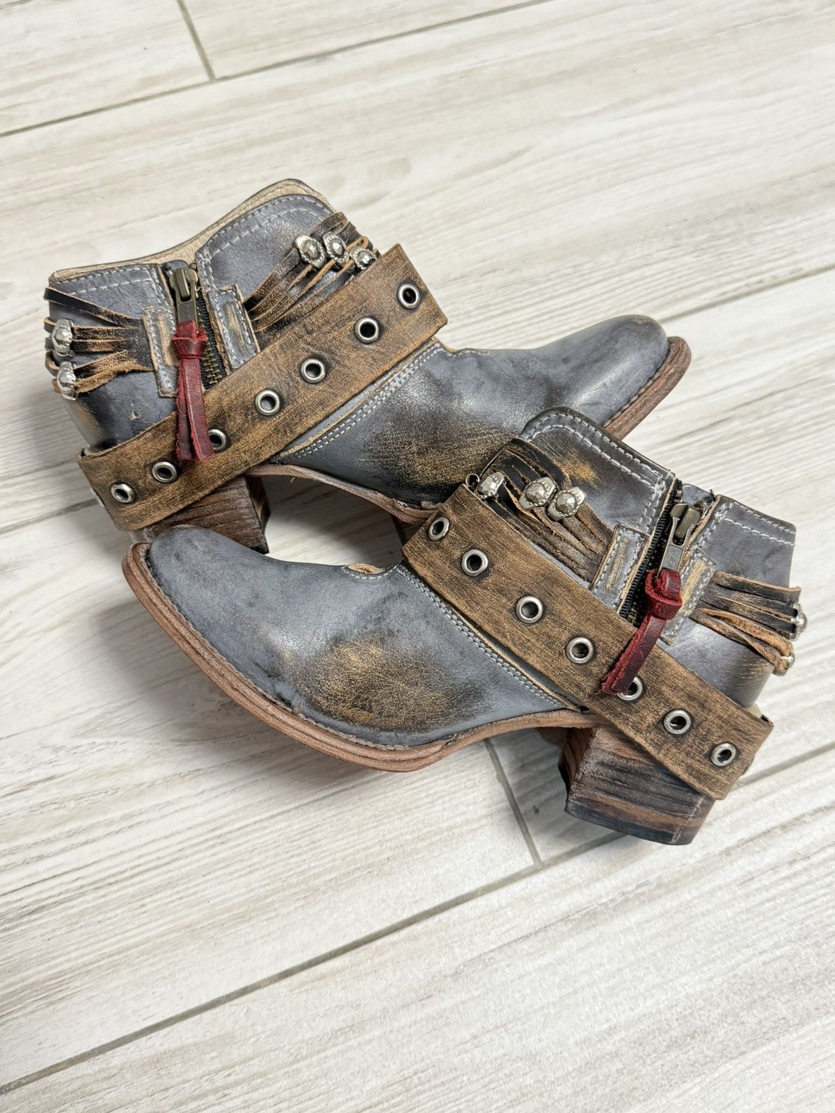 FREEBIRD Avant-garde handmade leather Cossack boots from Mexico Size US 9 / IT 39 - 7 Thumbnail