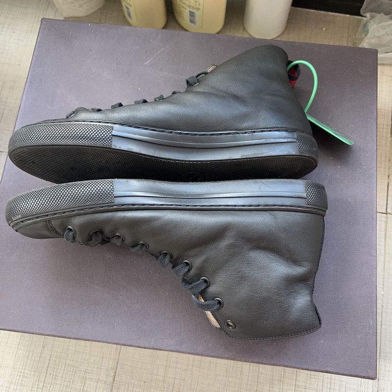 Gucci Gucci Black Leather Snake High-Top Sneakers - Size US 6.5 / EU 39-40 - 7 Thumbnail