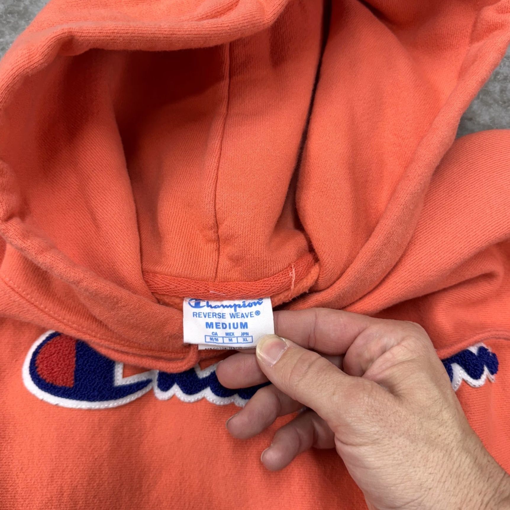 Champion Champion Hoodie Mens Medium Reverse Weave Pullover Spell Out Embroidered Size US M / EU 48-50 / 2 - 4 Thumbnail