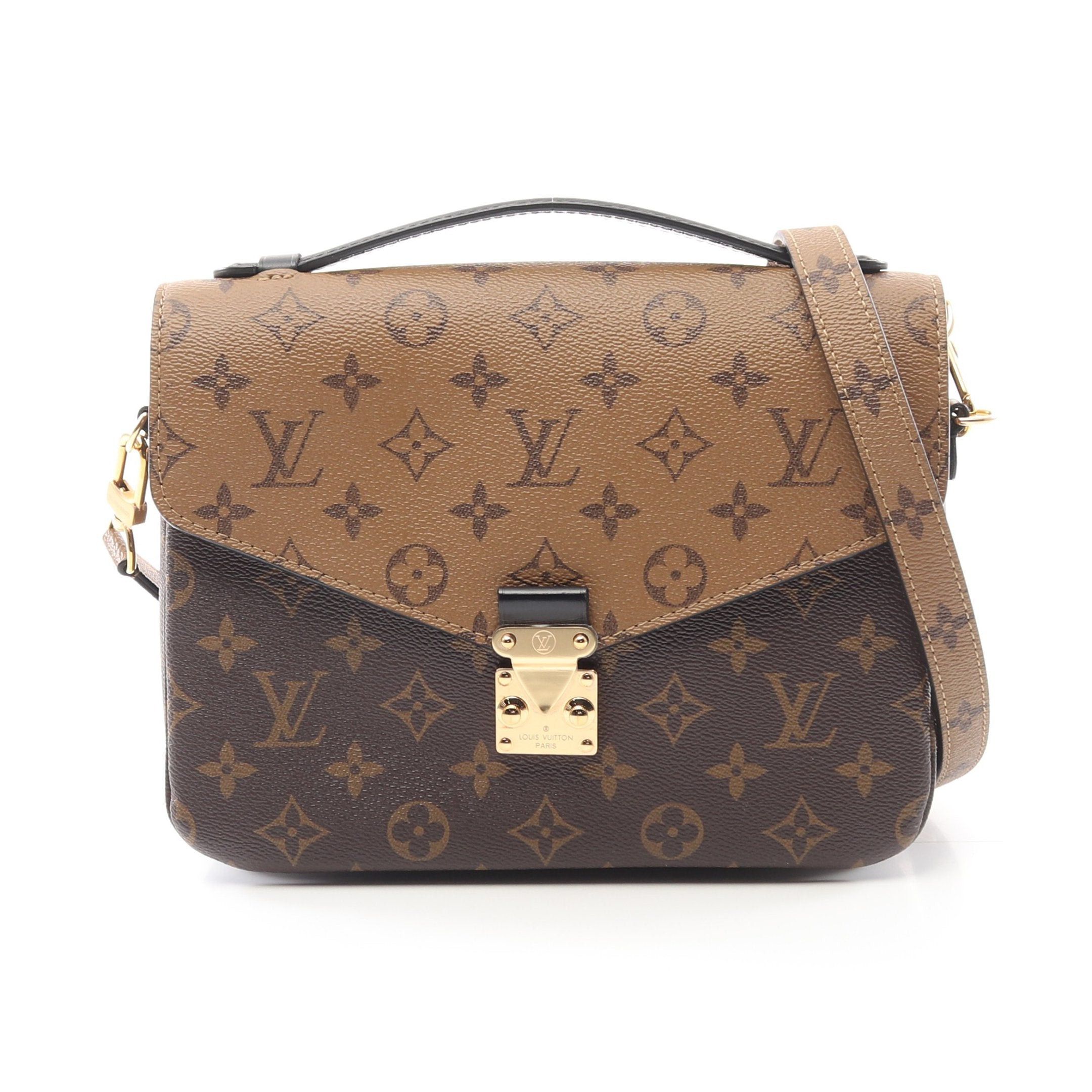 Louis Vuitton Louis Vuitton Pochette Metis Mm Monogram Reverse Handbag Leather Brown Black Size ONE SIZE - 1 Thumbnail