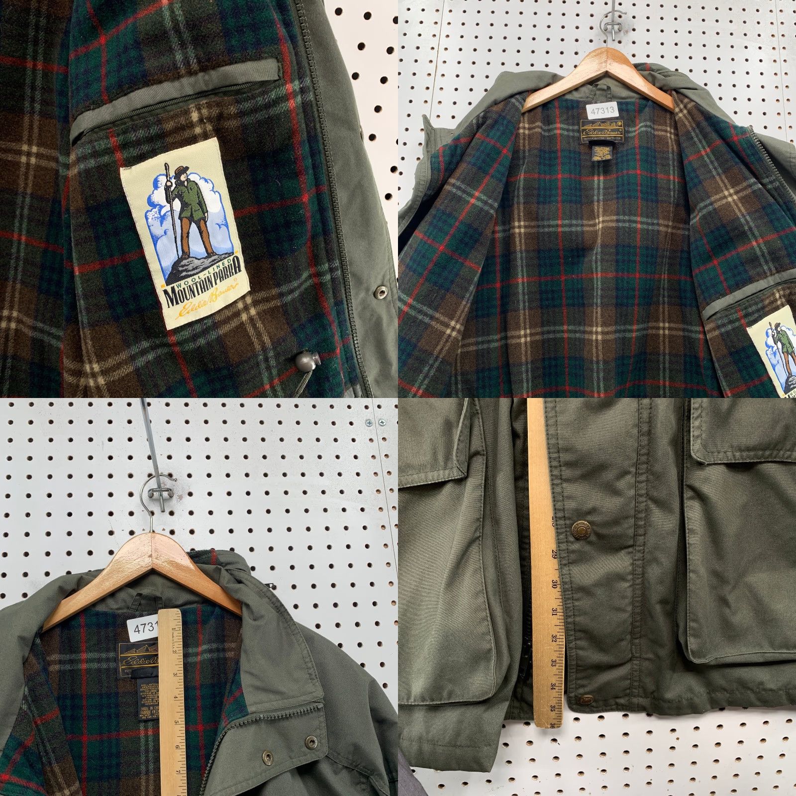 Eddie Bauer VINTAGE Eddie Bauer Parka Jacket Mens XL Tall Green Wool Plaid Lined 80s 90s Size US XL / EU 56 / 4 - 9 Thumbnail
