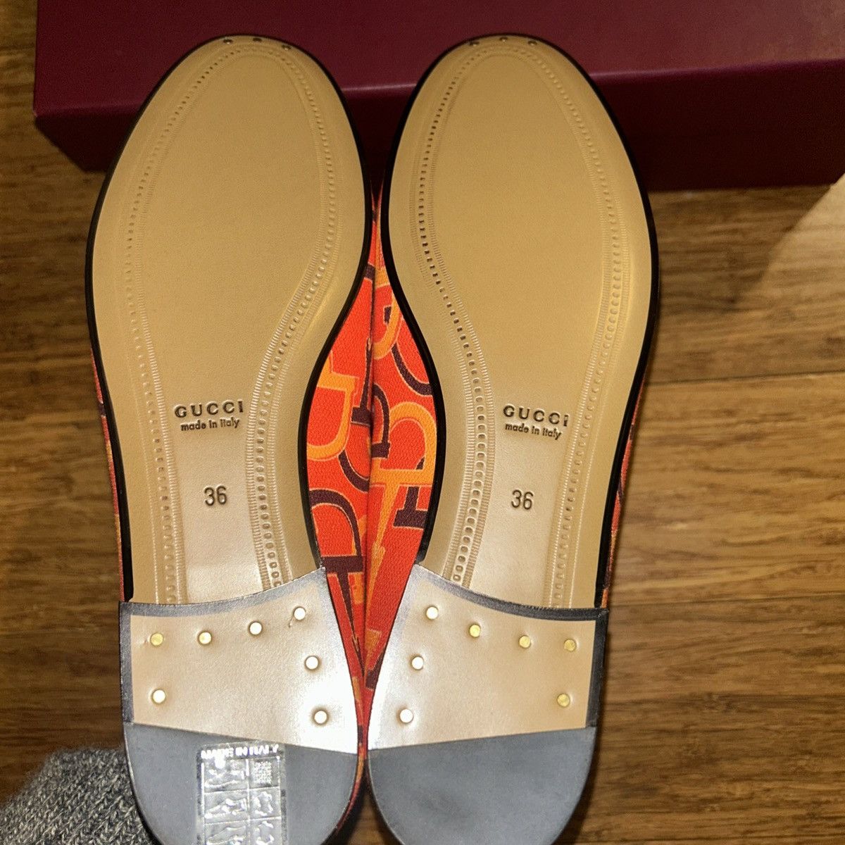 Gucci Gucci Jordaan Casual Shoes Loafer Orange 431467 size 36 Size US 6 / IT 36 - 6 Thumbnail
