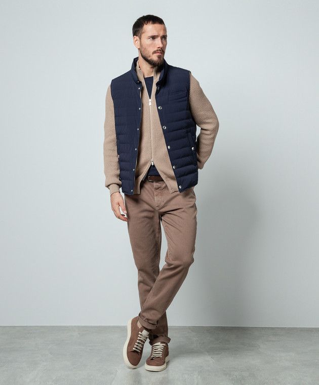 Brunello Cucinelli o1w1db10924 Cardigan in Brown Size US XXL / EU 58 / 5 - 4 Thumbnail
