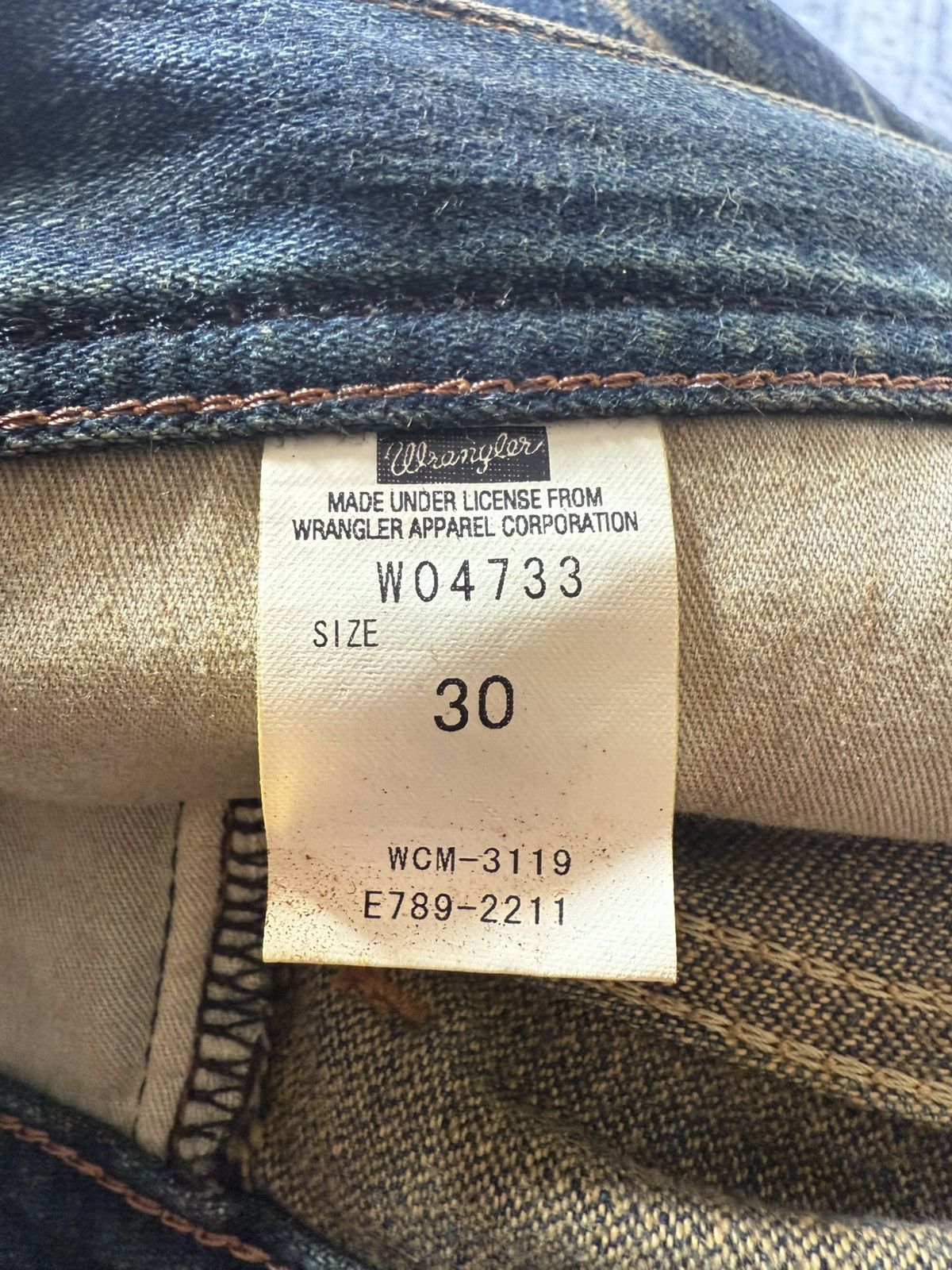 If Six Was Nine 2000s Wrangler Heavy Mud Wash Straight Loose Jeans Size US 30 / EU 46 - 20 Thumbnail