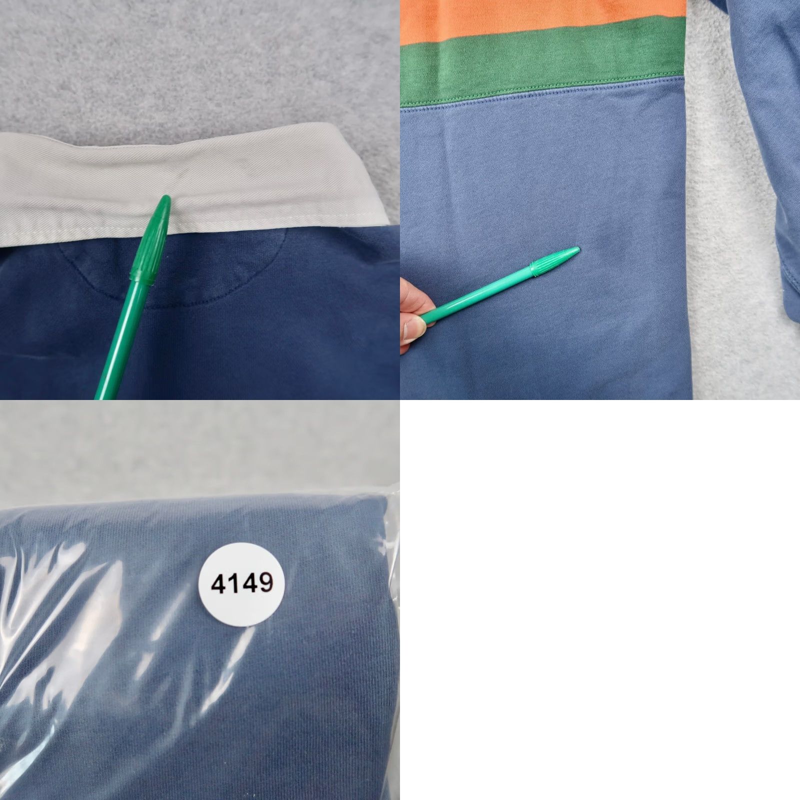 Polo Ralph Lauren VINTAGE Polo Ralph Lauren Rugby Shirt L Large Blue Green Orange Stripe Long Sleeve Mens Size US L / EU 52-54 / 3 - 10 Thumbnail