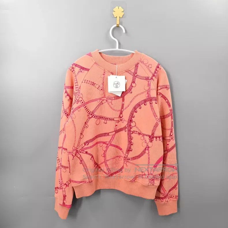 Hermes Hermes Pink Chain Print Sweatshirt Size XXS / US 00 / IT 34 - 1 Thumbnail