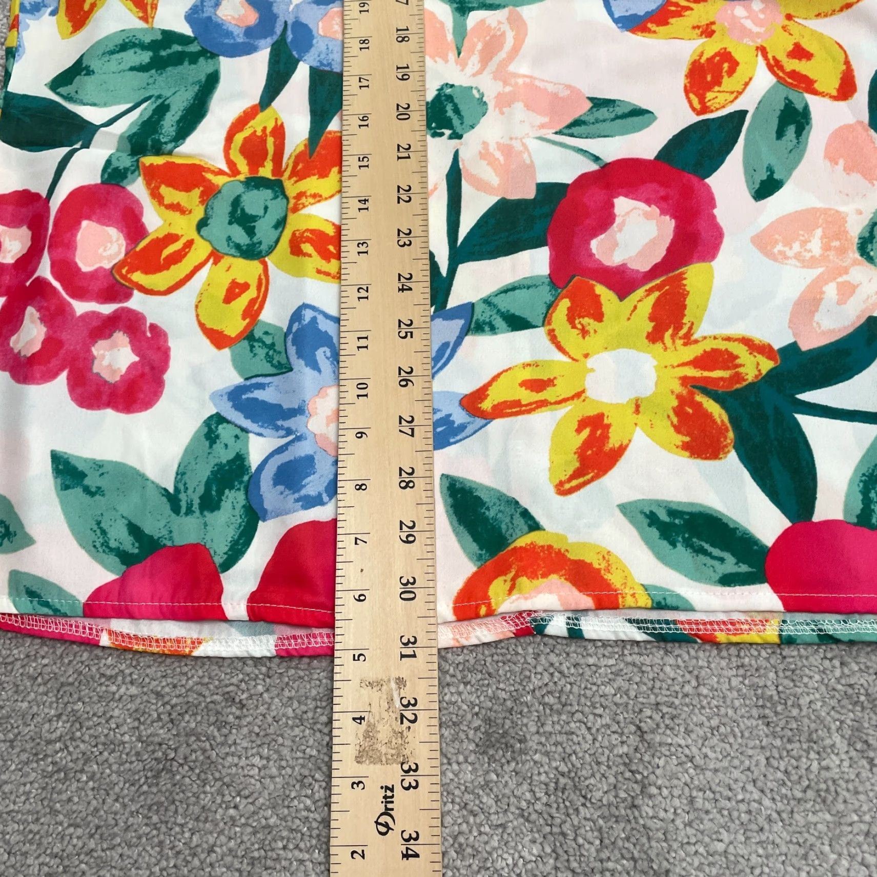 Bell Unbranded Floral Blouse Womens 2XL Multicolor V-Neck Bell Sleeve Summer Top NWT Size XXL / US 16-18 / IT 52-54 - 7 Thumbnail