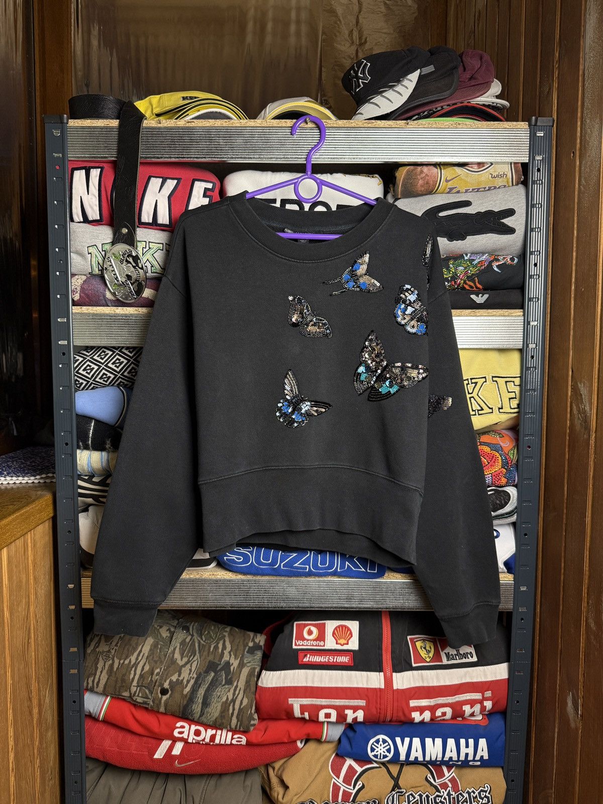 AllSaints Multilogo Cropped Sweatshirt Size M Wmns