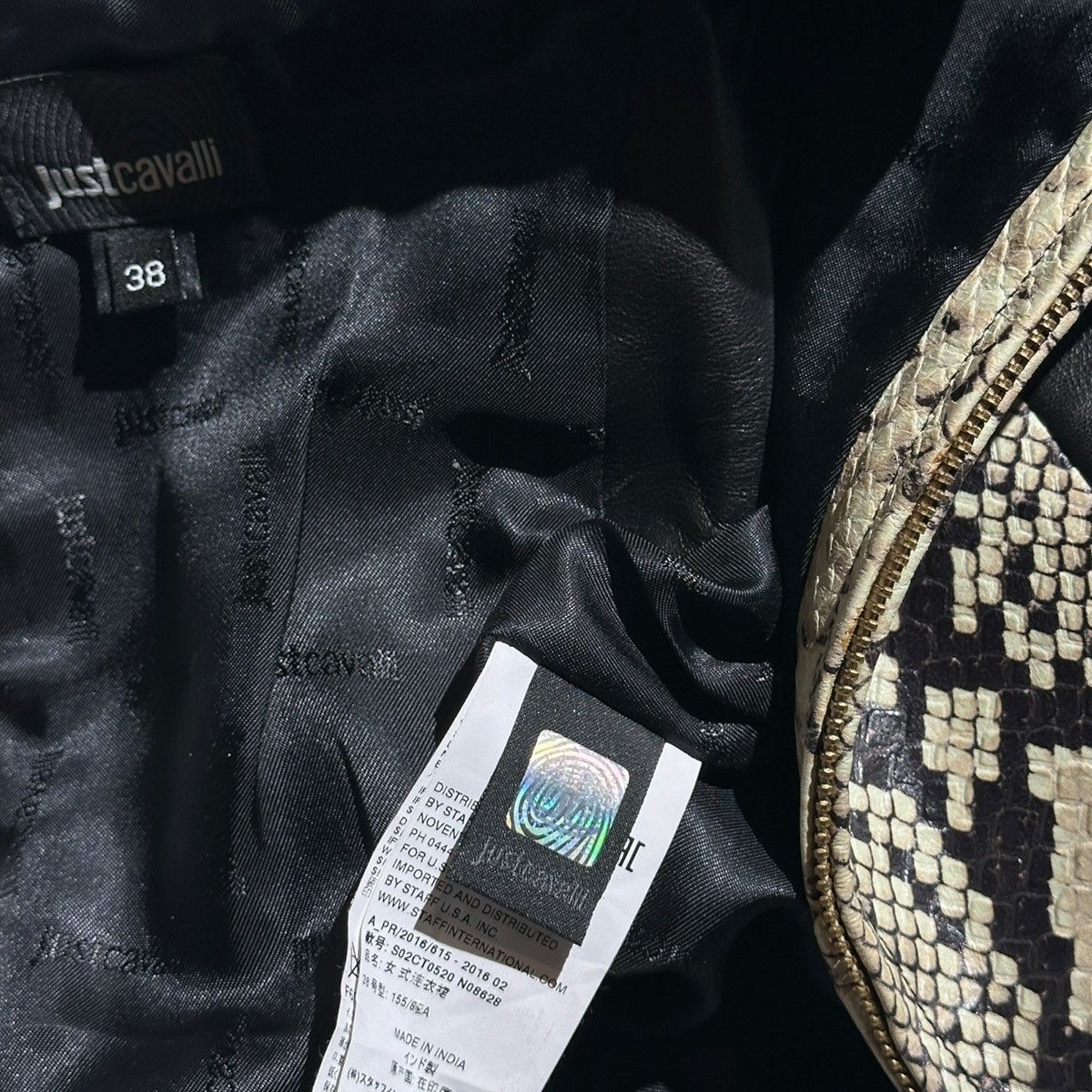 Just Cavalli × Roberto Cavalli Leather python paneled dress Size XS / US 0-2 / IT 36-38 - 4 Thumbnail