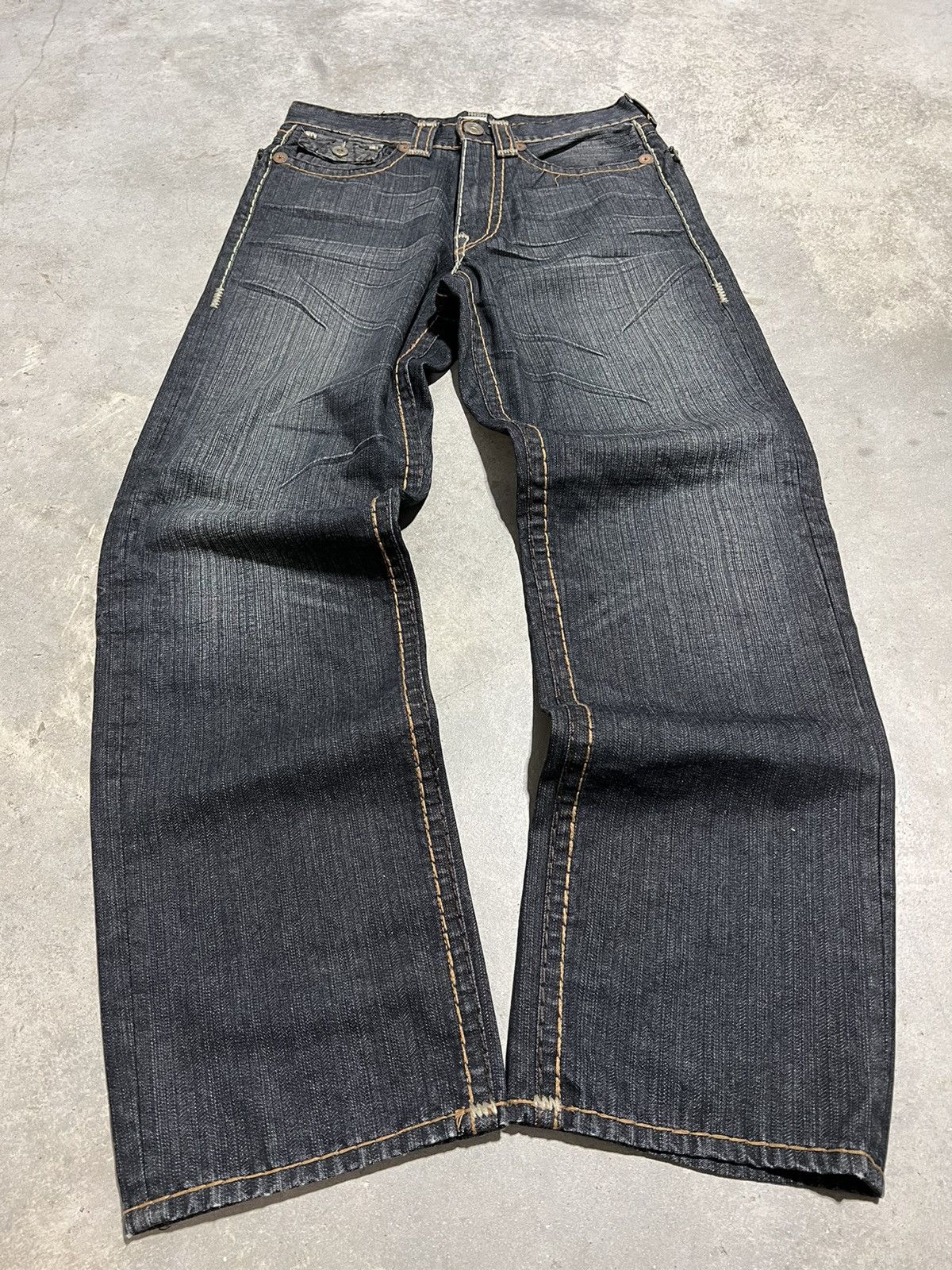 JNCO Crazy Vintage Y2K Baggy Wide Leg True Religion Jeans Size US 34 / EU 50 - 5 Thumbnail
