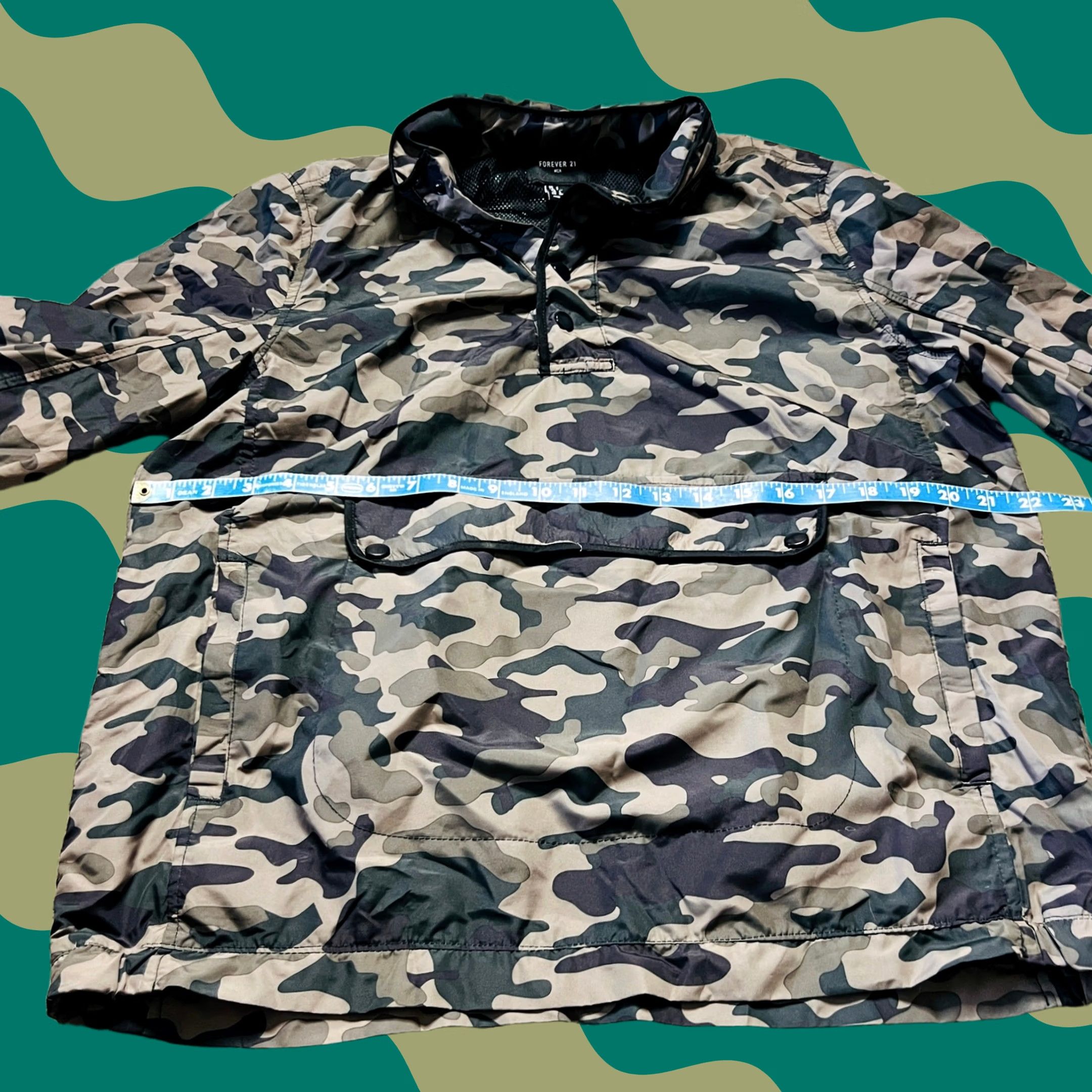 Forever 21 VINTAGE Forever 21 Jacket Hooded Camouflage Pullover Windbreaker S Military Men Size S Green Womens/Mens Size US S / EU 44-46 / 1 - 1 Thumbnail