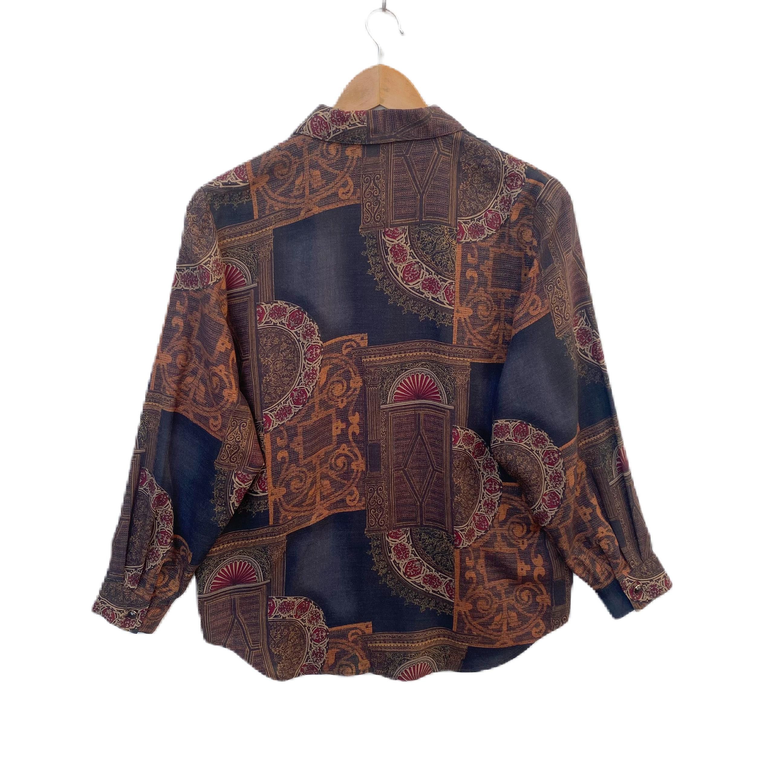 Vintage VINTAGE BLOUSE COLLARED LARGE SIZE BUTTON CLOSURE Size L / US 10 / IT 46 - 2 Thumbnail