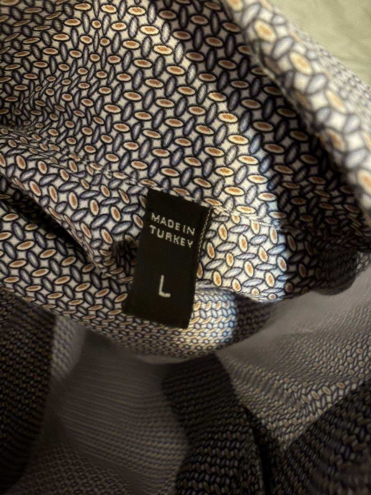 Ermenegildo Zegna Ermenegildo Zegna Blue Geometric Dress Shirt Size Large Size US L / EU 52-54 / 3 - 4 Thumbnail
