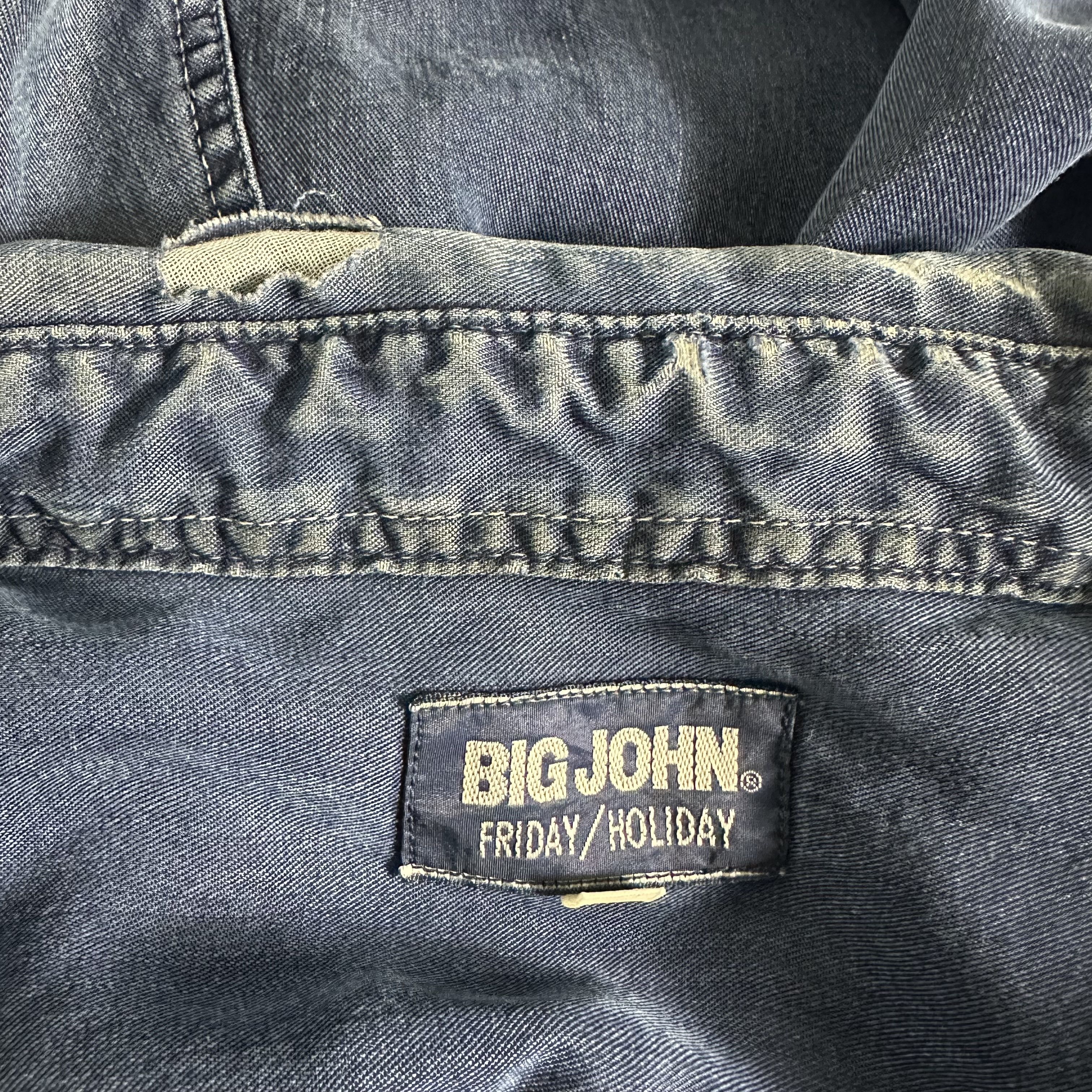 Big John 🔥RARE🔥Vintage Big John Classic Cotton Chambray Shirt Size US L / EU 52-54 / 3 - 7 Thumbnail