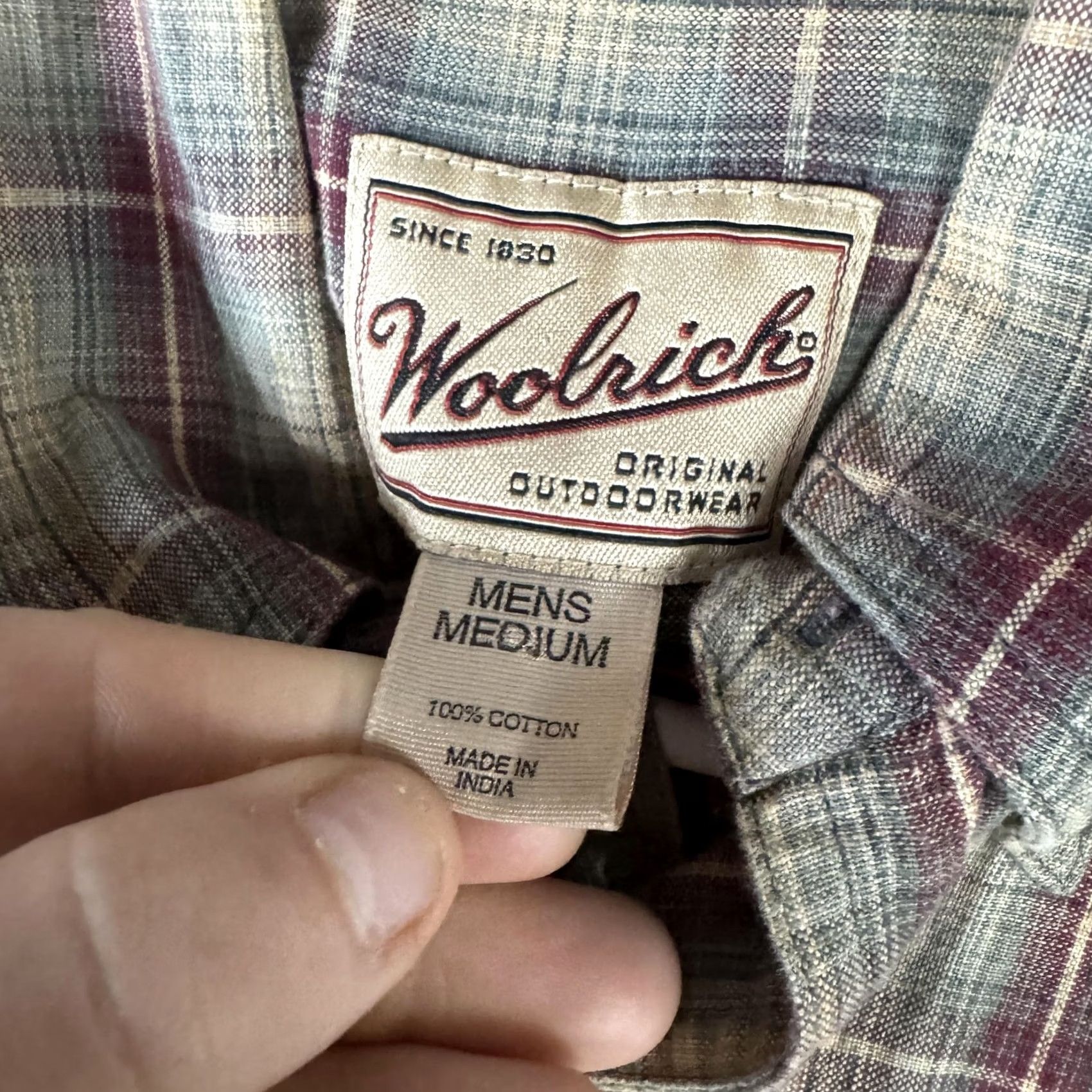 Vintage Woolrich Shirt Mens M Beige Plaid Short Sleeve Button Front Casual Size US M / EU 48-50 / 2 - 6 Thumbnail