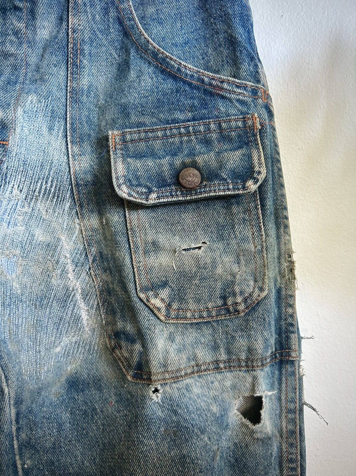 Vintage Vintage 1970s Mr Leggs Distressed Women’s Denim Flare Jeans Size 28" / US 6 / IT 42 - 5 Thumbnail