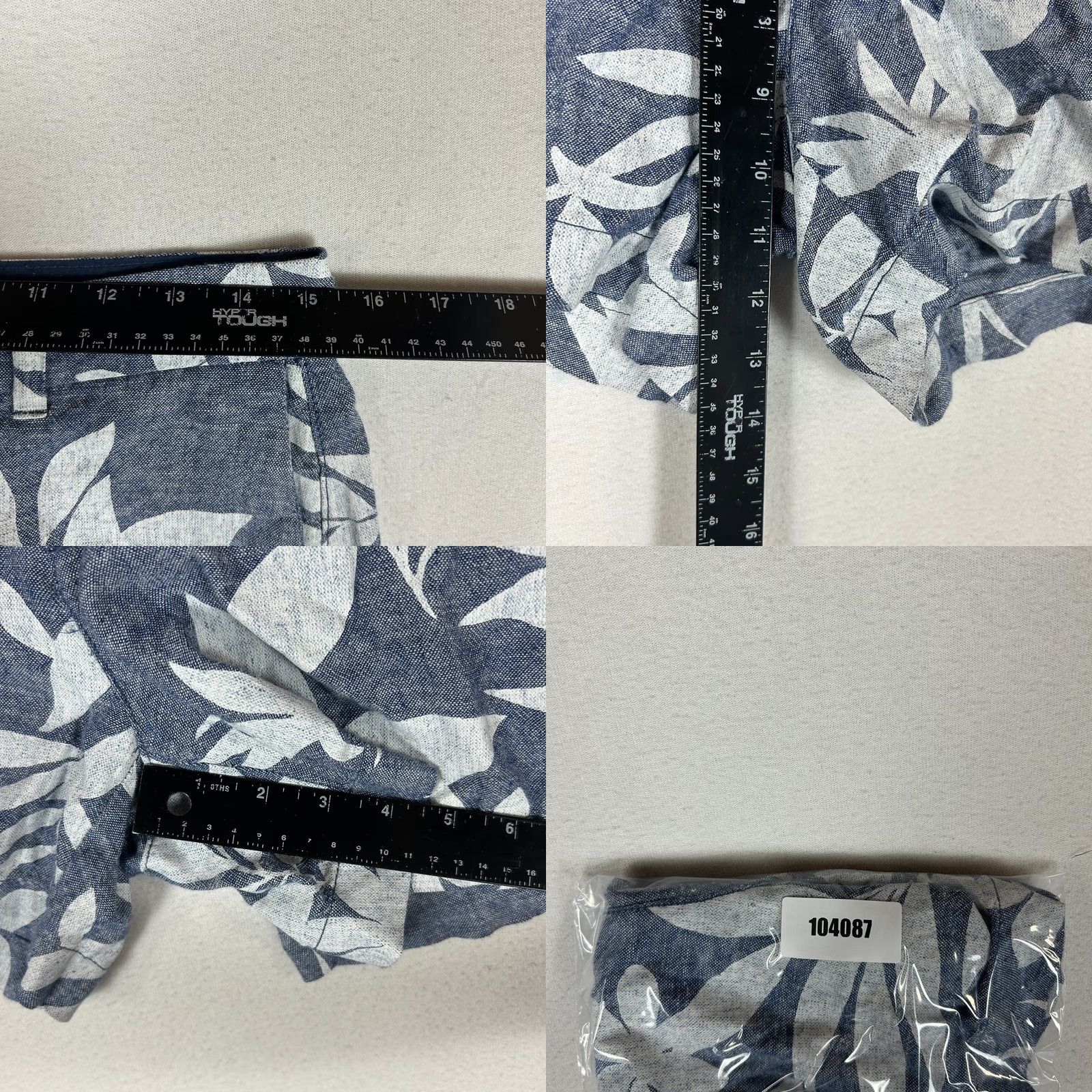 Old Navy Old Navy Chambray Blue Tropical Linen Shorts Womens 2 Mid Rise Casual Easy Care Pockets Summer Spring Tropical Pattern Size 26" / US 2 / IT 38 - 8 Thumbnail