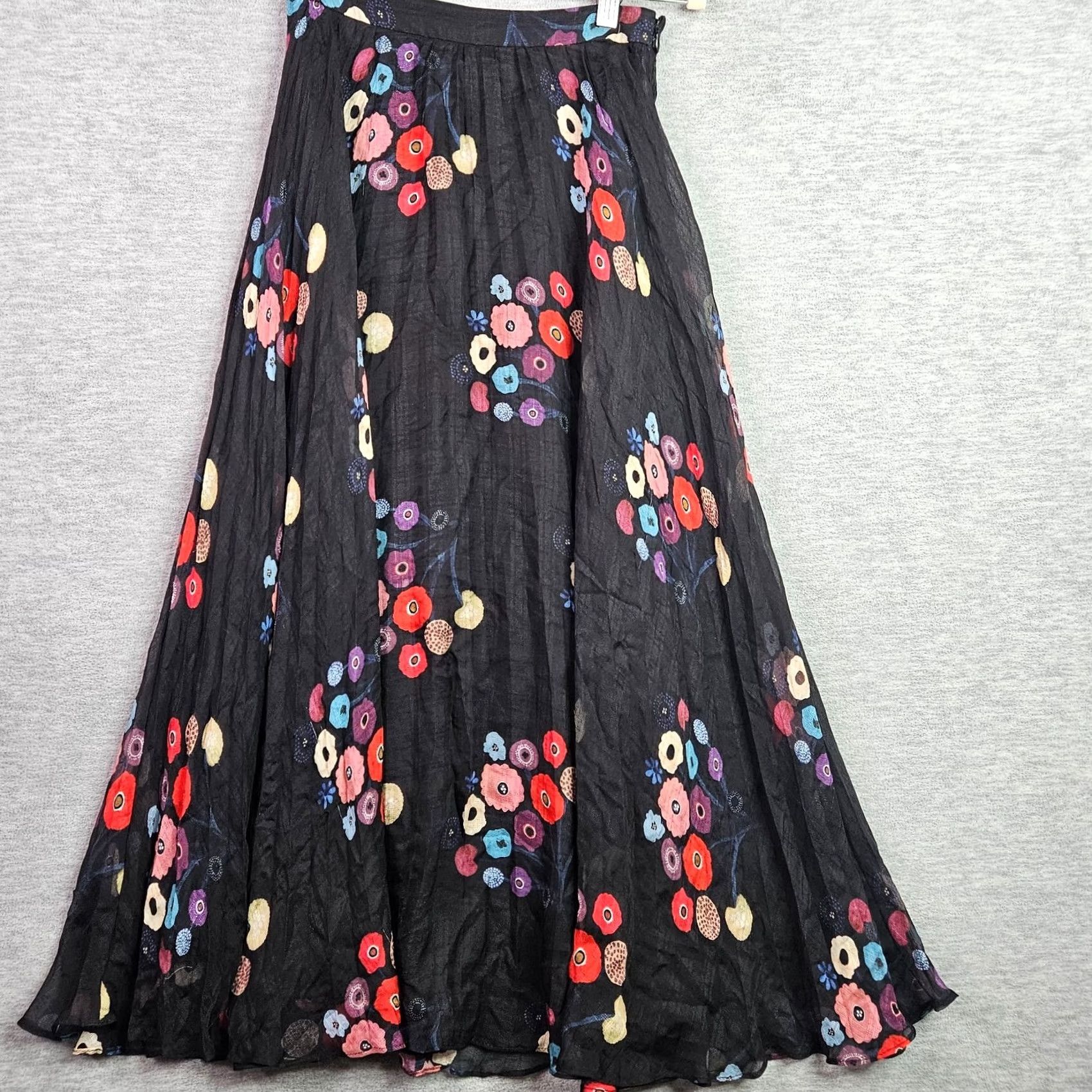 Tanya Taylor TANYA TAYLOR Black Floral Maxi Skirt Women Flowing Boho Festival Size 0 Size 25" / US 0 / IT 36 - 2 Thumbnail