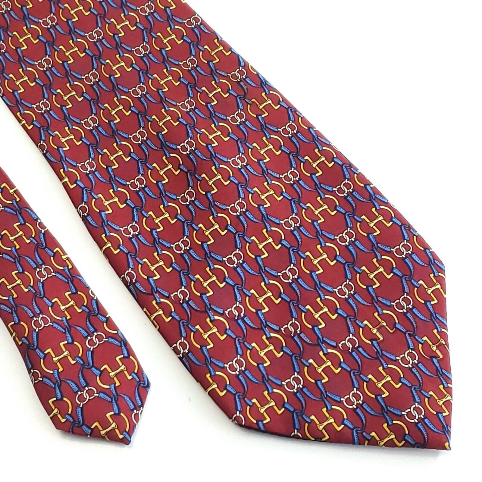 Paolo Gucci Paolo Gucci Silk Tie Red Chains Print Wide Size ONE SIZE - 1 Thumbnail