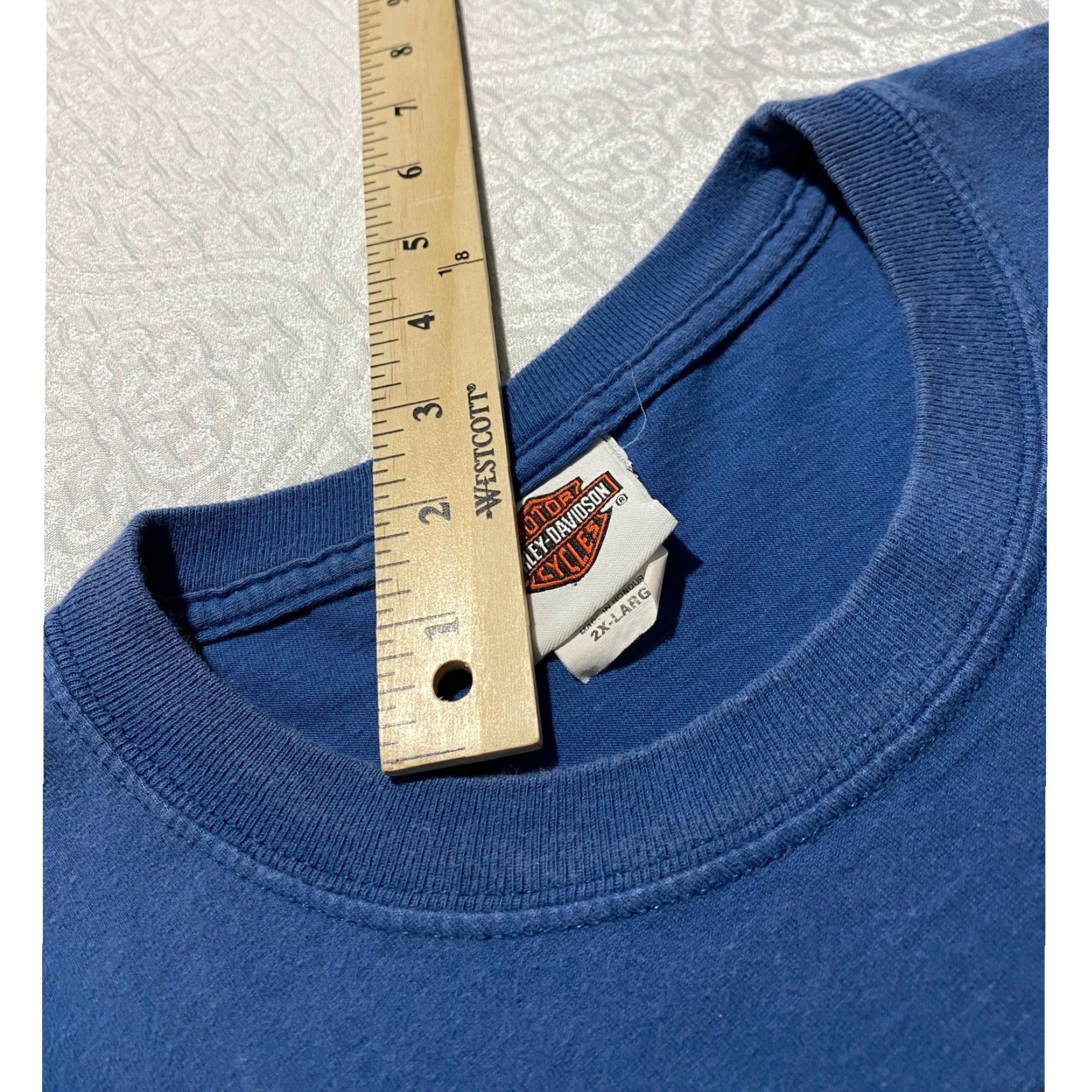 Harley Davidson Harley-Davidson T-Shirt Graphic Print Pirate Pinup Blue 2XL Crew Neck Short Sleeve Logo JSY Heavyweight Vintage? Size US XXL / EU 58 / 5 - 3 Thumbnail
