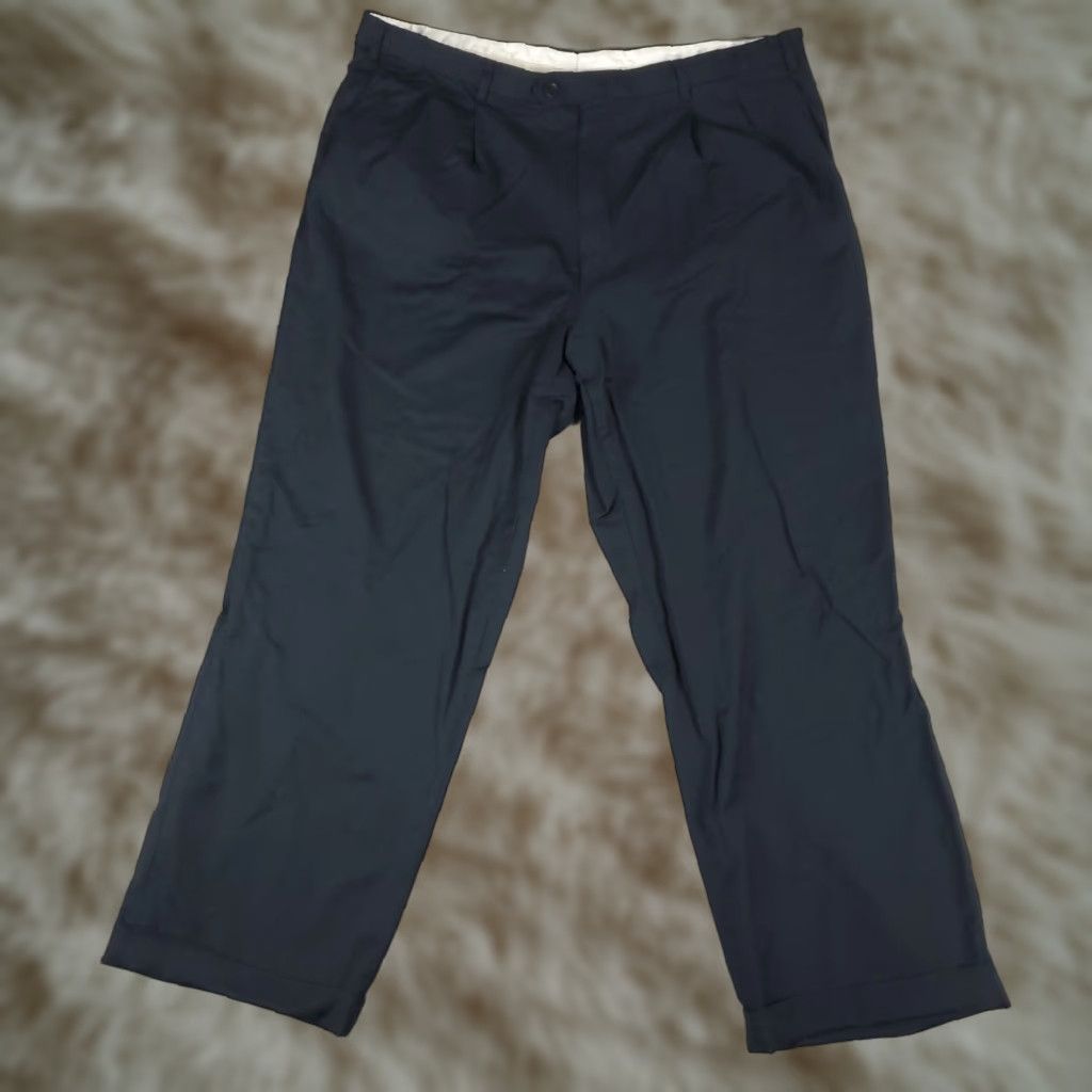 Brioni Brioni Mens Pants 36x28 Navy Blue Pleated Cuffed Dress Slacks Trousers Chino Size US 36 / EU 52 - 1 Thumbnail