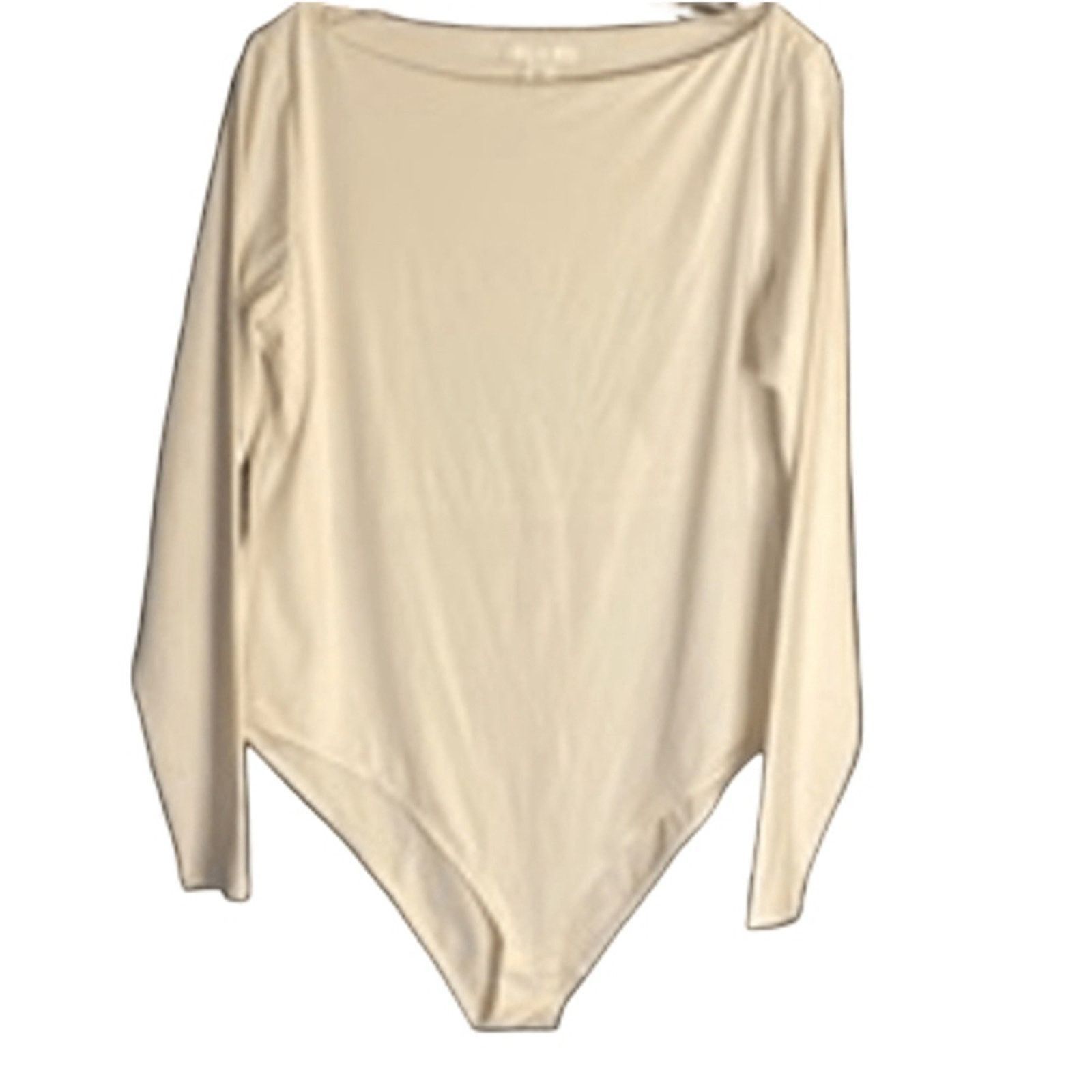 H&M Minimalist Cream Long Sleeve Stretch Bodysuit H&M Women’s XL Size XL / US 12-14 / IT 48-50 - 2 Thumbnail
