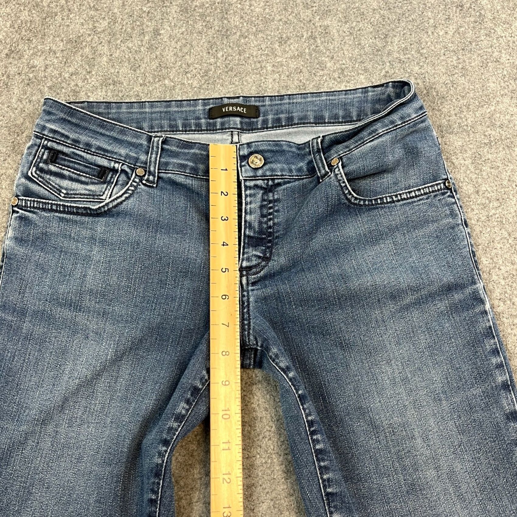 Vintage Vercase Womens Jeans Slim Skinny 30 32 UK 10 Mid Wash Blue Vintage Italy Made Jeans Womens Size 10 Blue Slim Vintage Italy Vercase Size 32" / US 10 / IT 46 - 6 Thumbnail