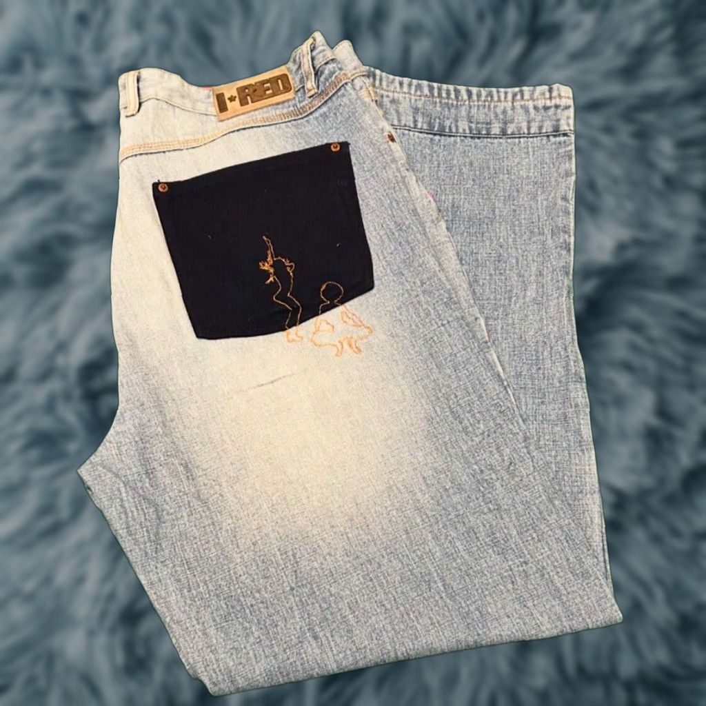 Vintage VINTAGE Indigo RED Playaz Baggy Skater Grunge Jeans VTG Mens 40 Hip Hop Wide-Leg 40x32 Men Size US 40 / EU 56 - 1 Thumbnail