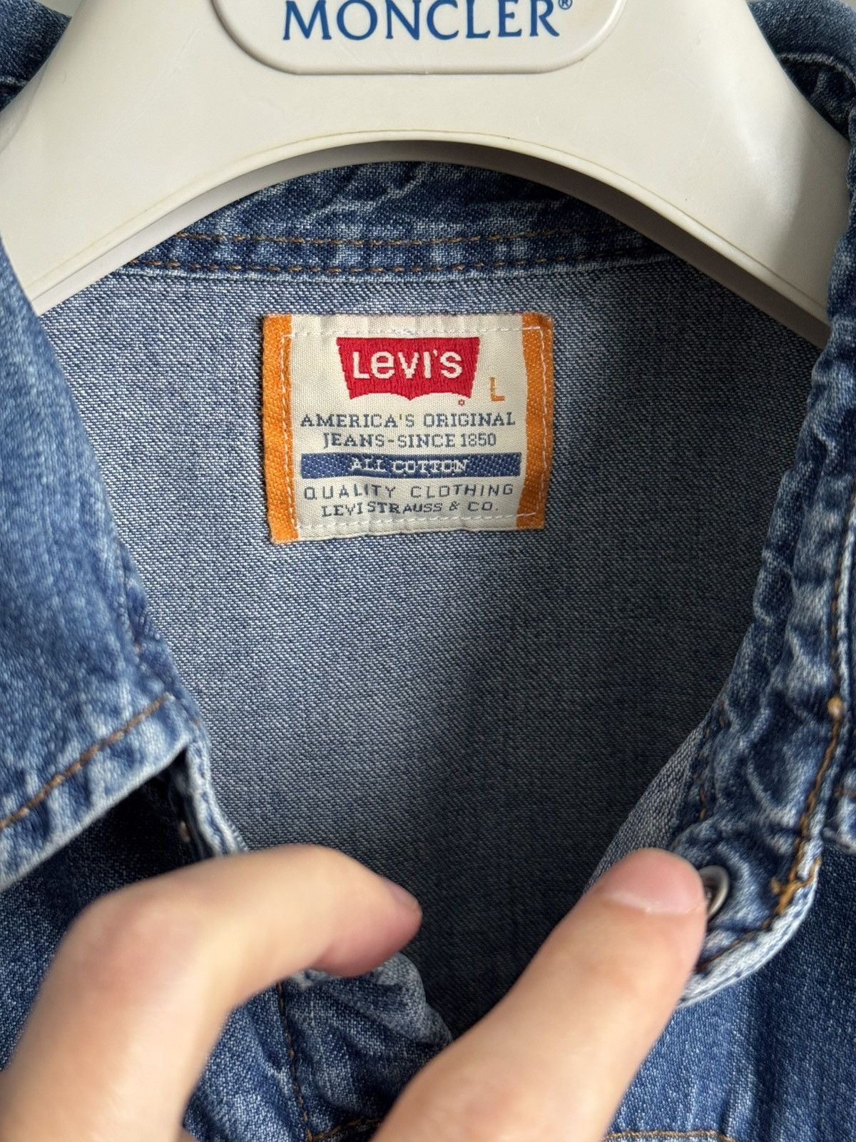 Levi's Vintage Levis denim shirt Size US L / EU 52-54 / 3 - 3 Thumbnail