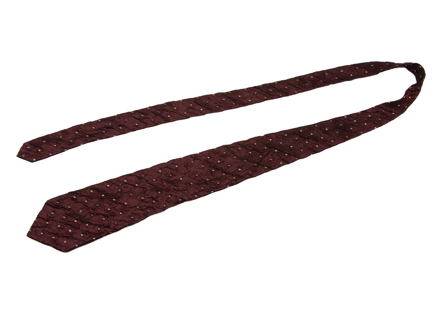 Issey Miyake Silk Dot Jacquard Tie in Wine Beige Size ONE SIZE - 2 Thumbnail