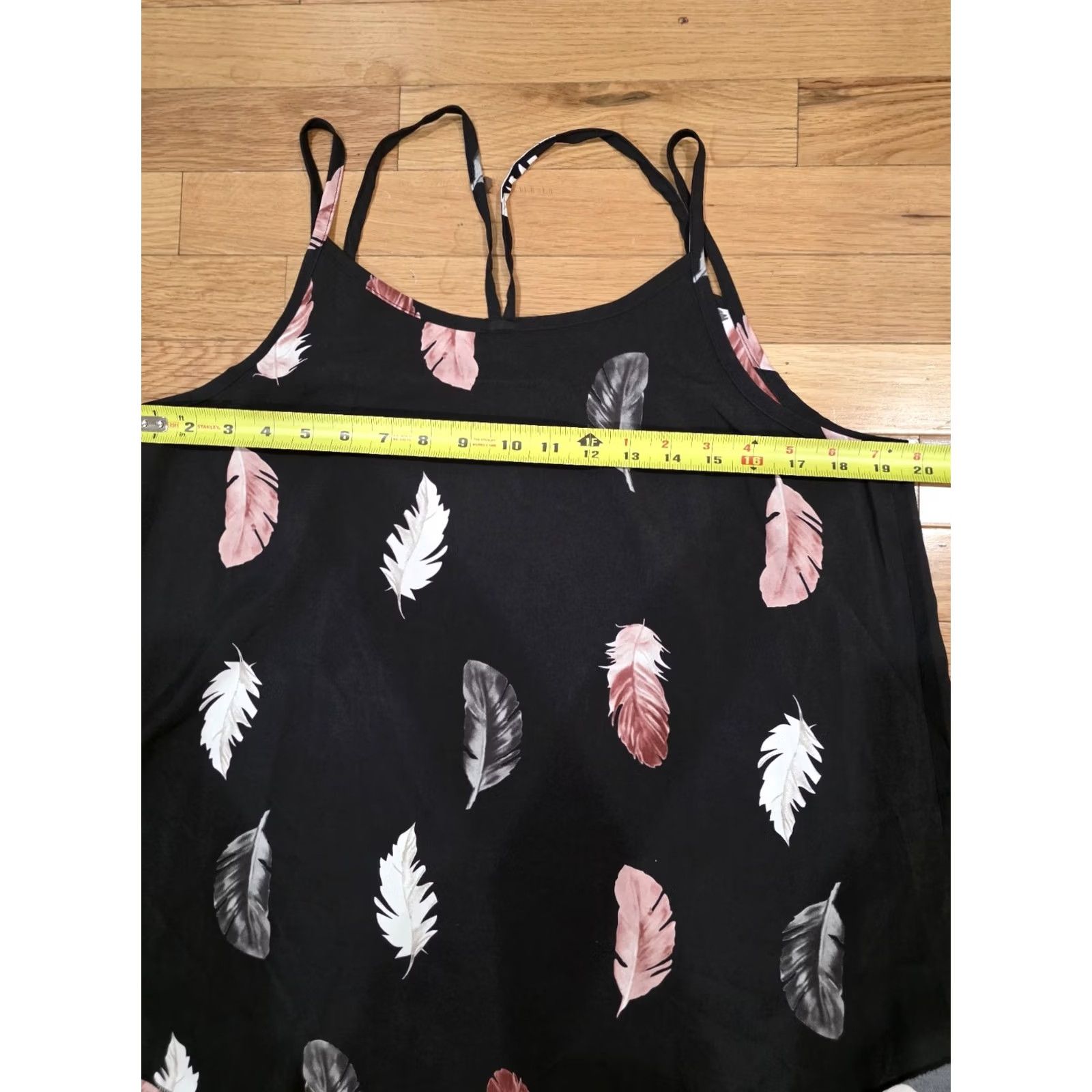 Shein SHEIN LUNE Feather Print Cami Top Large Women Tank Black L Mens? Size L / US 10 / IT 46 - 6 Thumbnail