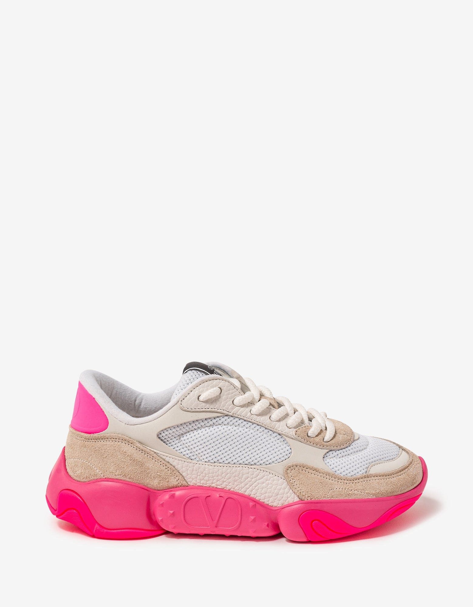 Valentino Valentino Garavani White Bubbleback Mesh and Suede Trainers Size US 9 / EU 42 - 2 Thumbnail