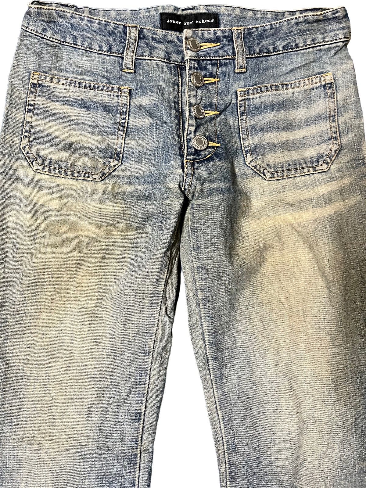 Japanese Brand Vintage Jouer Aux Éches Mudwash Flare Bush Pants Size 29" - 2 Thumbnail
