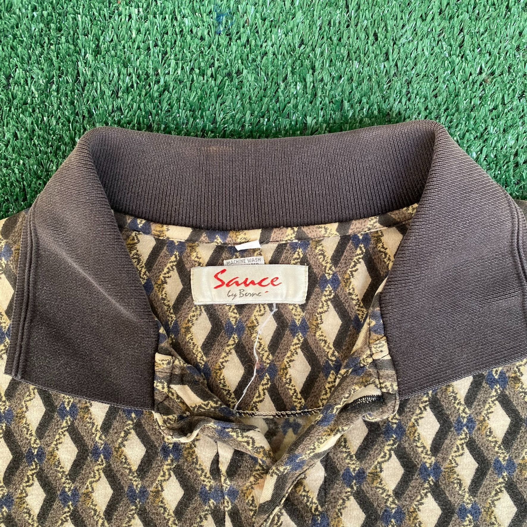 Vintage Vintage 90s Rugby Polo Shirt Geometric Long Sleeve Grandpa Size US XL / EU 56 / 4 - 4 Thumbnail