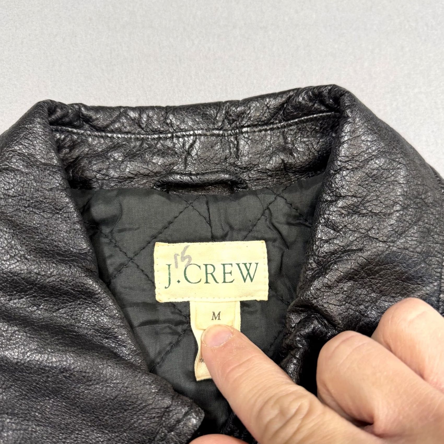 J.Crew J.Crew Jacket Womens Medium Black Leather Full Zip Collared Short Lined Size 32" / US 10 / IT 46 - 3 Thumbnail