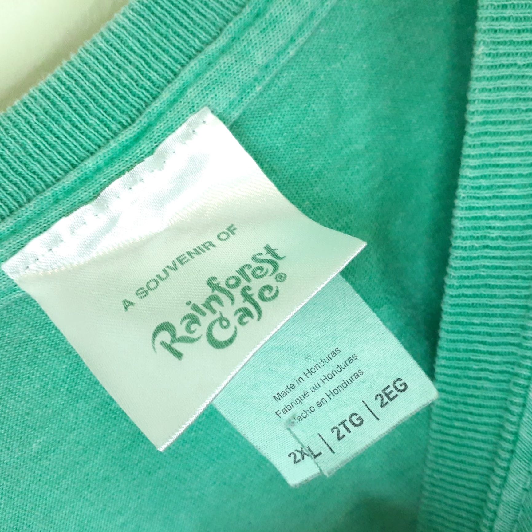 Paradise VINTAGE Rainforest Cafe Tee Shirt Short Sleeve 2XL Teal Unisex Adults Crew Neck Florida Size US XXL / EU 58 / 5 - 7 Thumbnail
