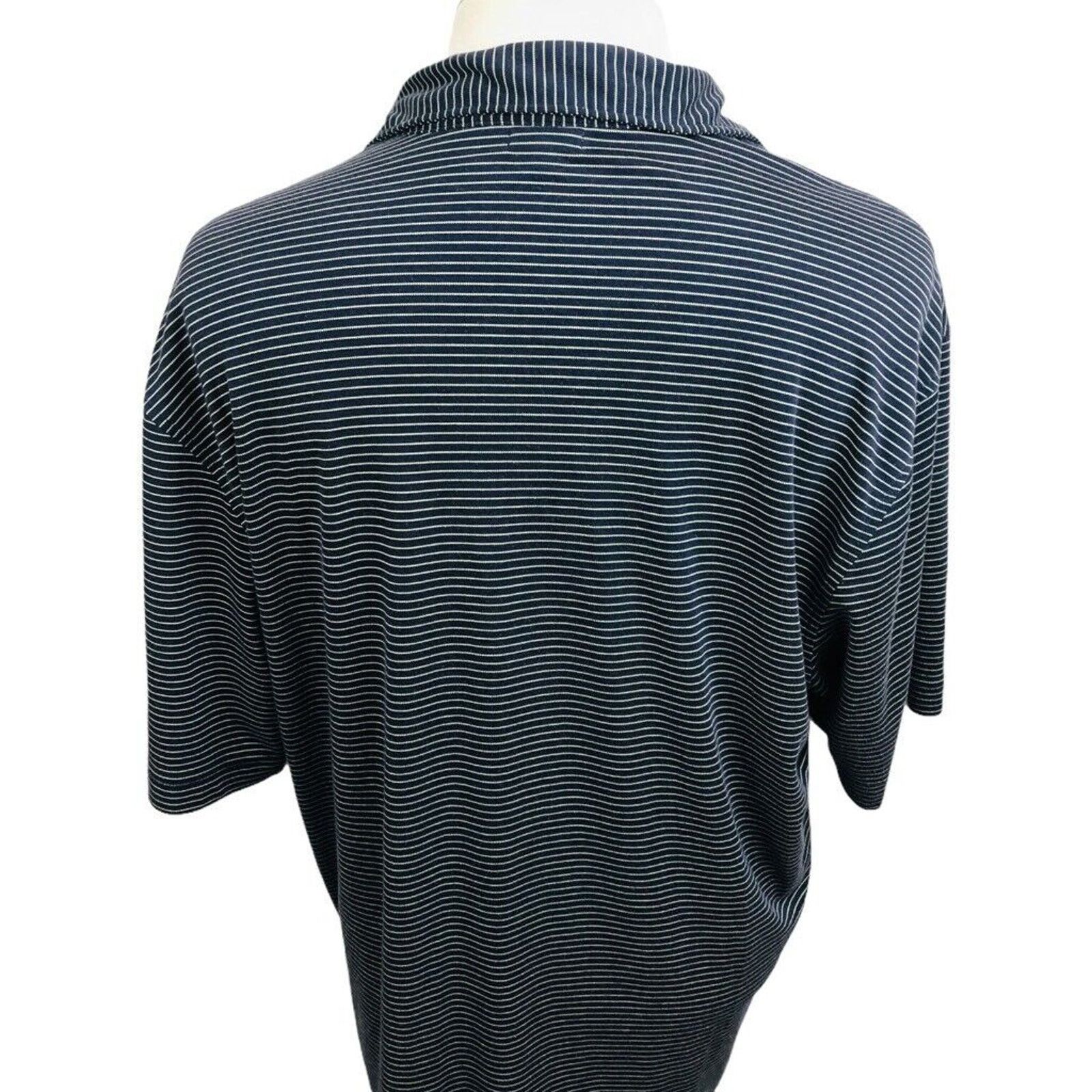 The Unbranded Brand iliac Golf Bert Lamar Mens Polo Shirt Blue Striped Button XL Size US XL / EU 56 / 4 - 2 Thumbnail