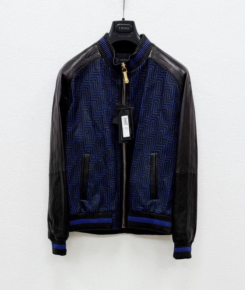 Versace Versace Men's padded leather jacket classic embroidered de Size US S / EU 44-46 / 1 - 1 Thumbnail