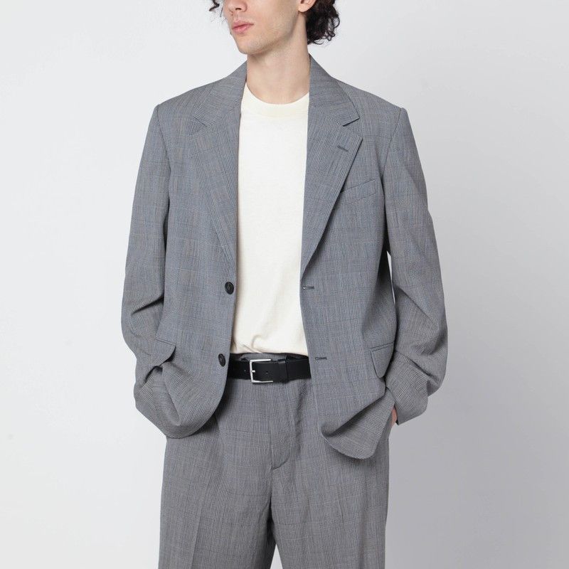 Golden Goose Golden Goose Grey Single-Breasted Prince Of Wales Jacket Size US M / EU 48-50 / 2 - 1 Thumbnail