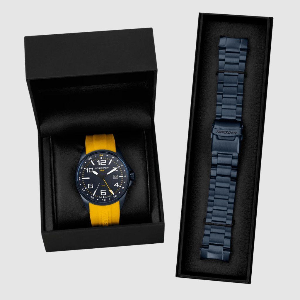 Other New Torgoen TN-1316 T48 Yellow Navy 44mm Silicone Strap Wat Size ONE SIZE - 2 Thumbnail
