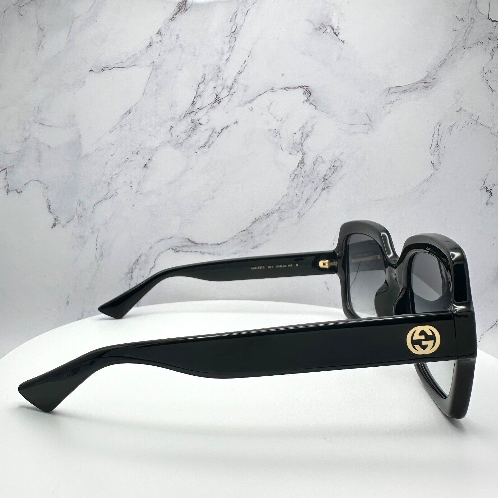 Gucci Gucci Sunglasses Black Square Womens Gold GG Logo Oversized Size ONE SIZE - 6 Thumbnail