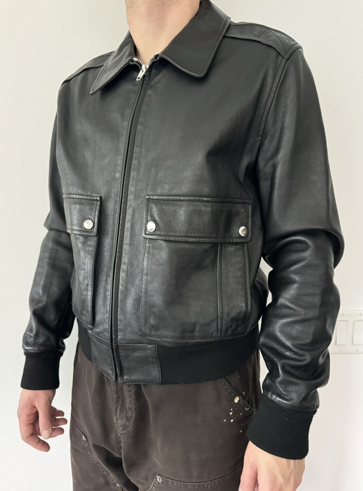 Celine $5.2k Celine Leather Blouson Jacket Size US M / EU 48-50 / 2 - 20 Thumbnail