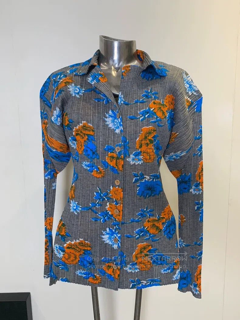 Issey Miyake Issey Miyake Vintage Retro Floral Long Sleeve Cardigan Size L / US 10 / IT 46 - 1 Thumbnail