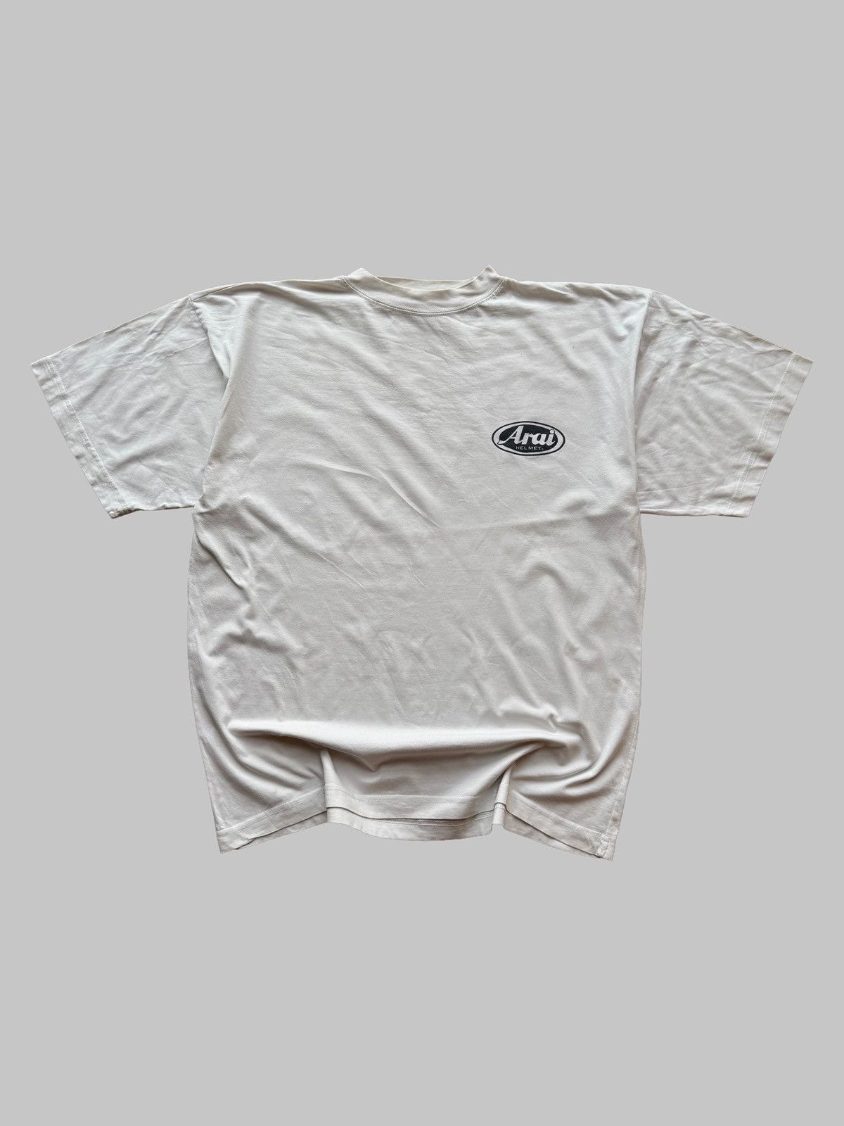 Vintage Vintage 90s Arai Helmet Racing T-Shirt Size US XL / EU 56 / 4 - 1 Thumbnail