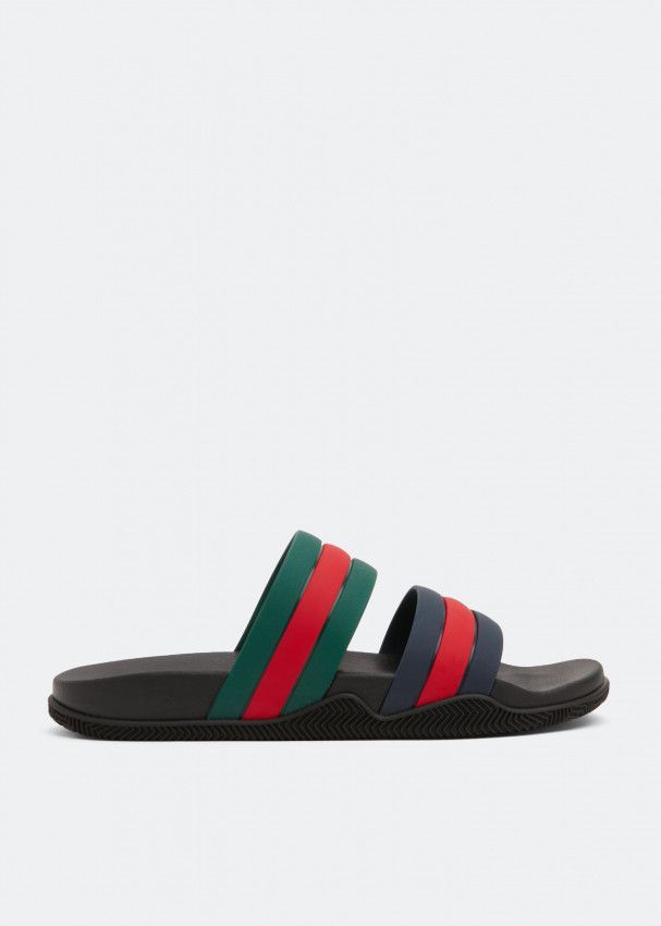 Gucci o1s1wg110125 Web Slide Sandals in Multicolor Size US 7.5 / EU 40-41 - 1 Thumbnail
