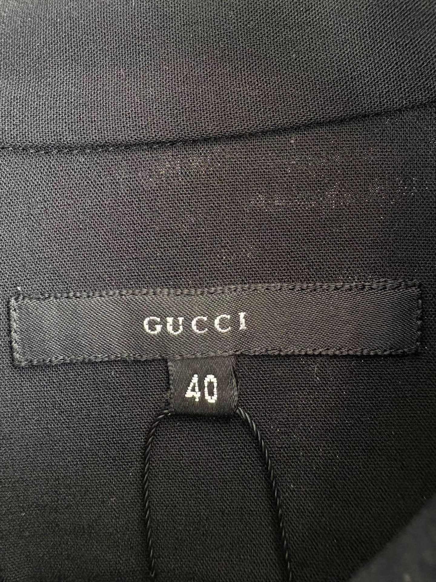 Gucci GUCCI Black Wool Shirt Jacket K1 Size US XXS / EU 40 - 3 Thumbnail