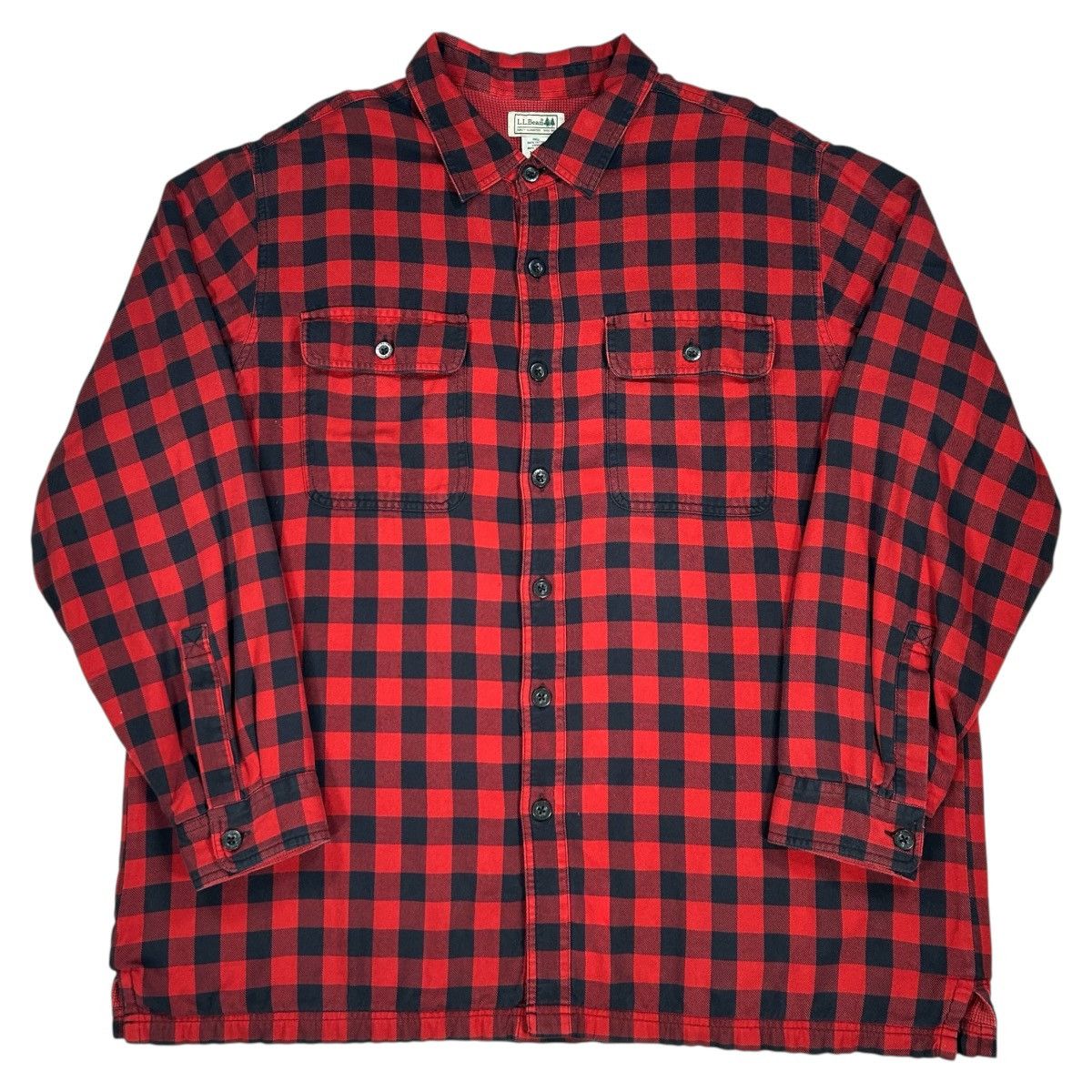 L.L. Bean VTG L.L. Bean Red & Black Plaid Thermal Lined Flannel Shirt Size US XL / EU 56 / 4 - 1 Thumbnail