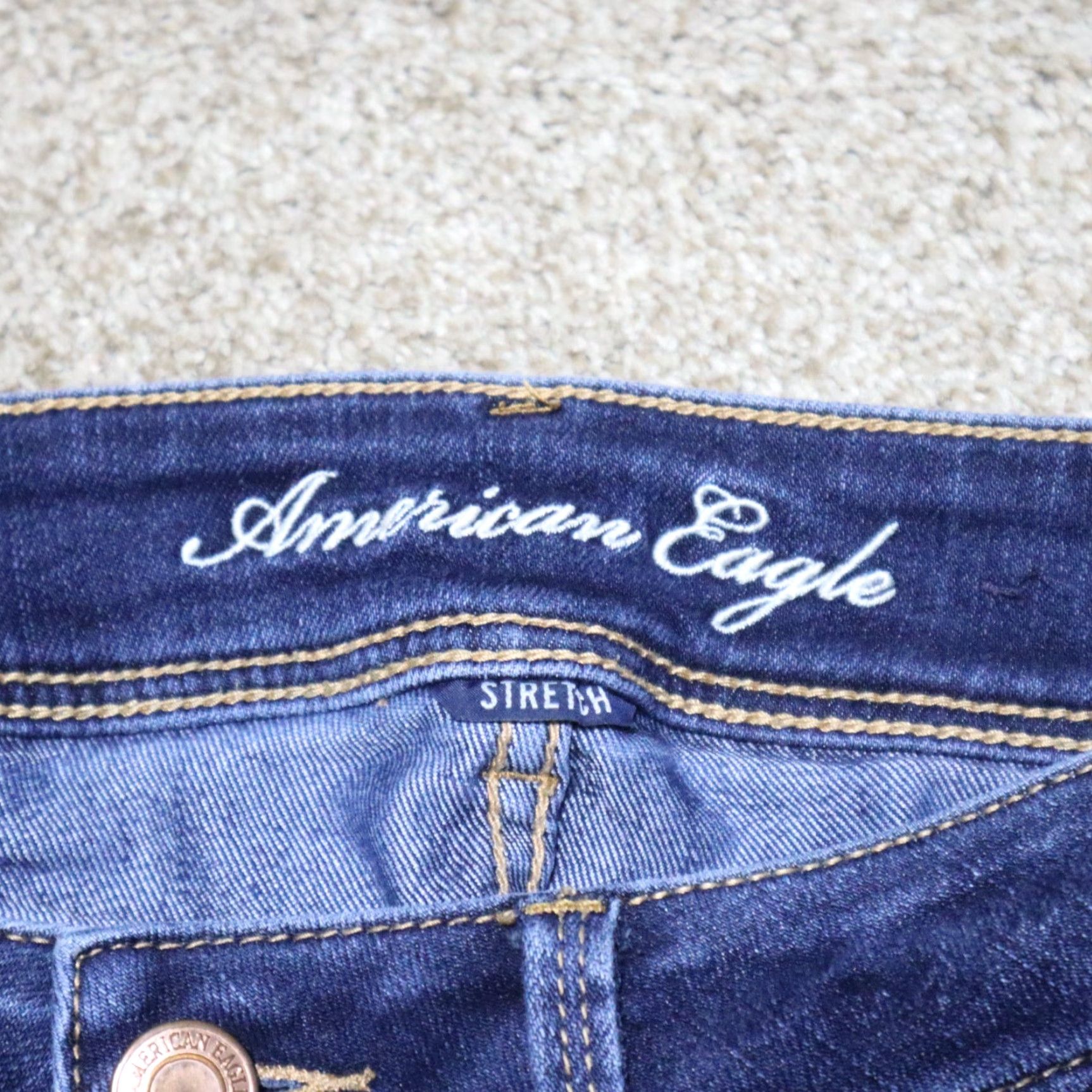 American Eagle Outfitters VINTAGE American Eagle Outfitters Skirt Jeans Regular Blue Denim Stretch Boot Cut Women's 6 Size 28" / US 6 / IT 42 - 3 Thumbnail