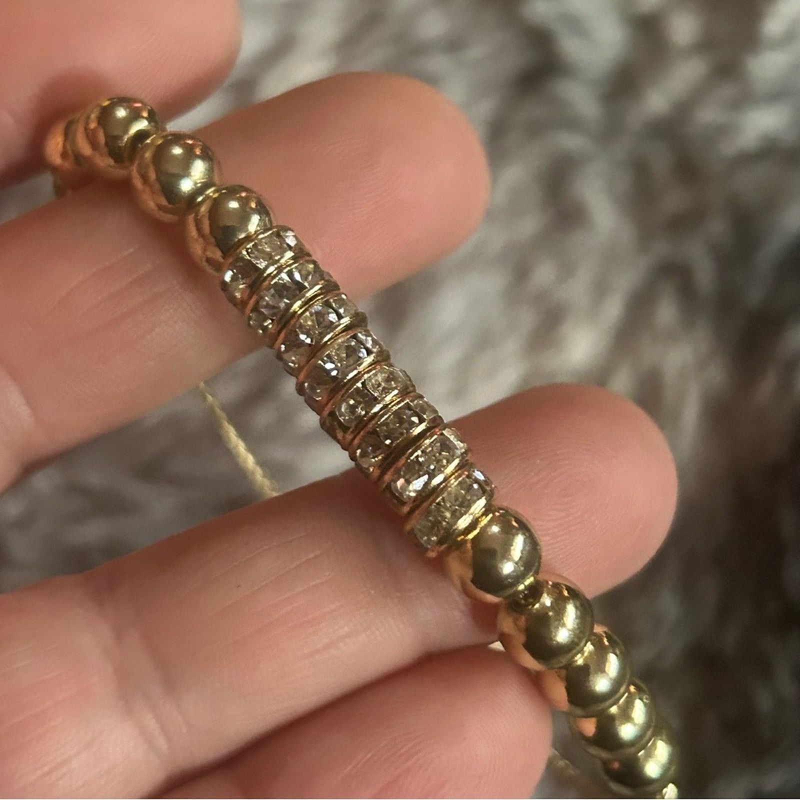 Jewelry Swarovski crystal rondelle gold ball slider bracelet Size ONE SIZE - 6 Thumbnail