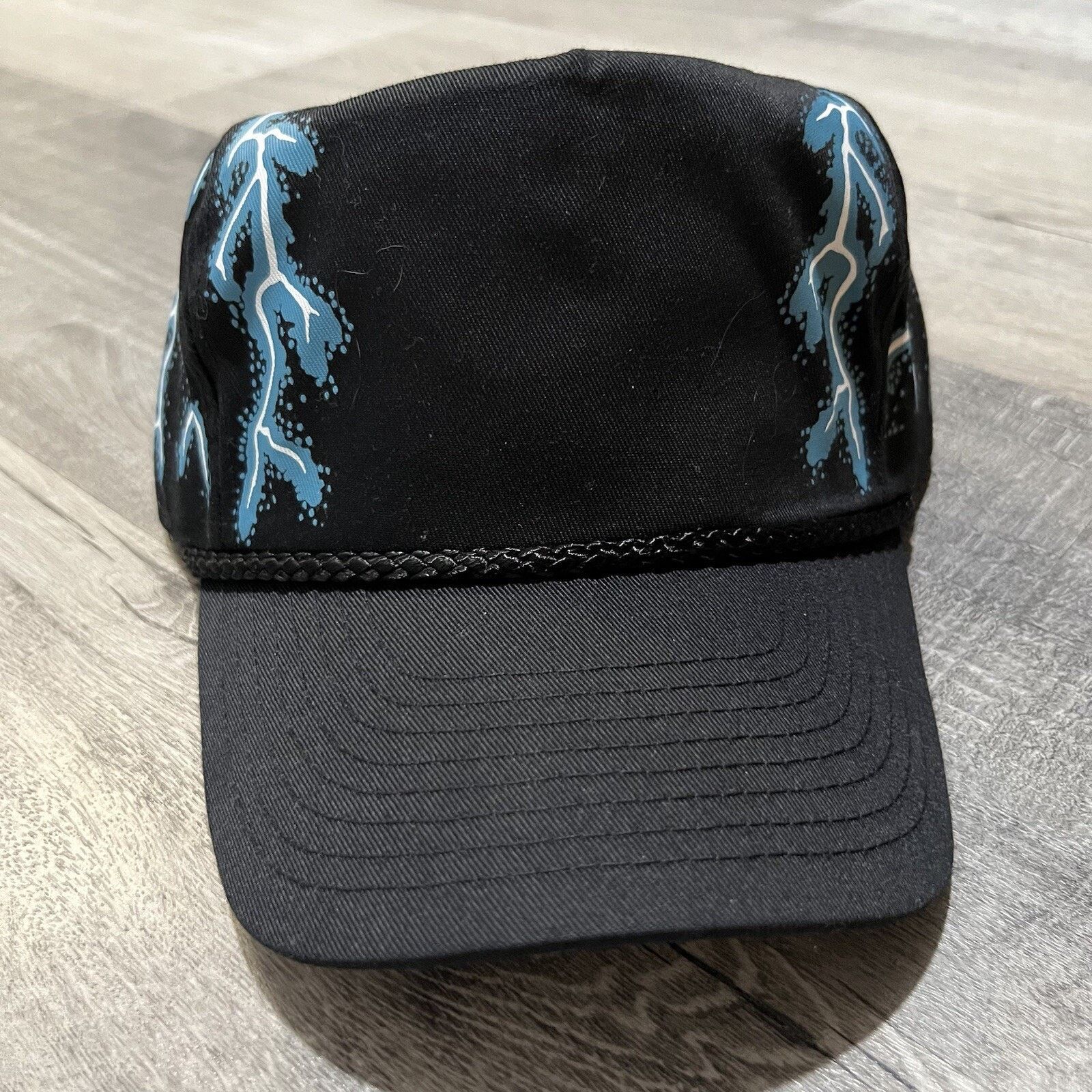 Vintage VTG American Thunder 90s Black Lightning Snapback Hat NOS Size ONE SIZE - 2 Thumbnail